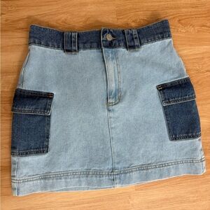 PacSun Two-Tone Denim Mini Skirt